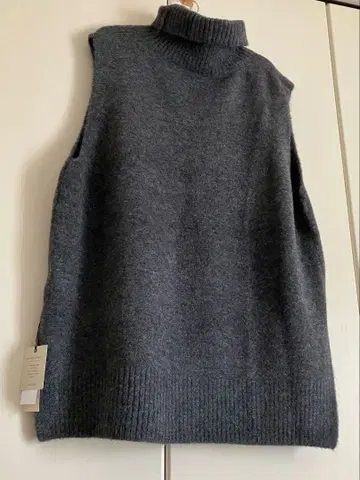 스튜디오 클립 5 게이지 울 믹스 롱 하이넥 베스트 그레이