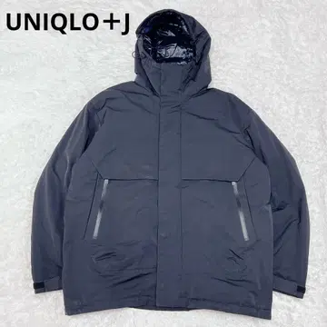 유니클로 하이브리드 다운 오버사이즈 파카 블랙 L