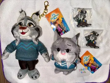 주토피아2 파우버트 봉제 인형 키링 우루포차 가챠 4개 세트