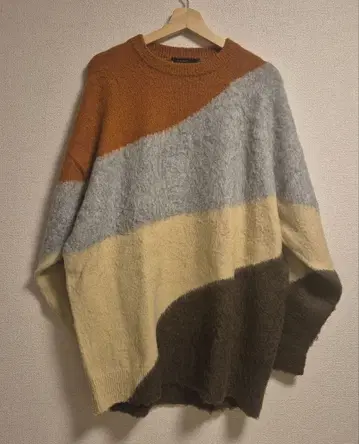 nico and - 웨이브 절개 니트 풀오버