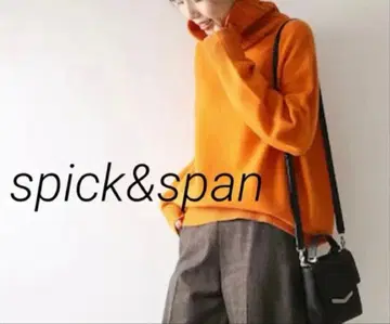 캐시미어 울 터틀 풀오버 오렌지 스픽 앤 스팬 니트