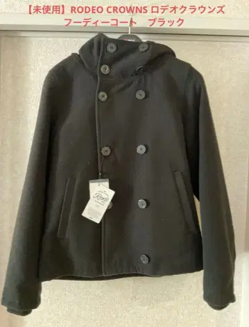 [미사용] RODEO CROWNS 로데오 크라운 P 코트 후드 부착 블랙