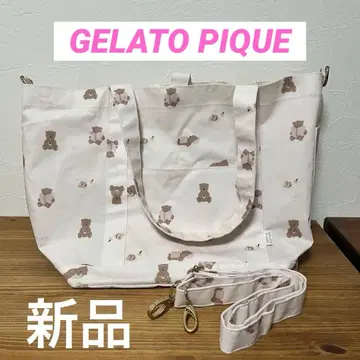 새상품 GELATO PIQUE 곰 무늬 토트백 숄더백 미사용품