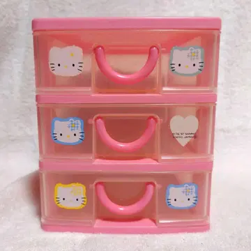 헬로키티 산리오 3단 박스 서랍 소품함 일본제 헤이세이 레트로