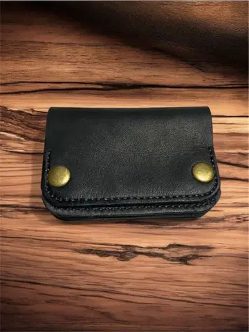 [ 오일 가죽 블랙 ] 미니 트래커 지갑