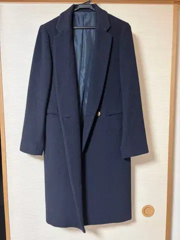 Ennea 엔네아 체스터 코트 네이비 38 M 상당 롱 기장
