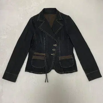 데님 자켓 프론트 포켓 슬림 블랙 데님 40