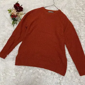 [ 나노 유니버스 ] 오렌지 뜨개질 긴팔 니트(M) 루즈핏