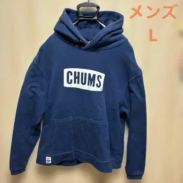 CHUMS 네이비 후드 부착 후드티 남성용 L 속기모