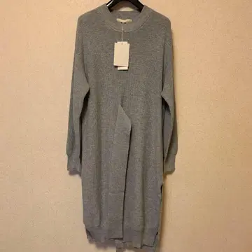 [미사용 새상품] 자유구 그레이 니트 원피스 긴팔 리본 포함