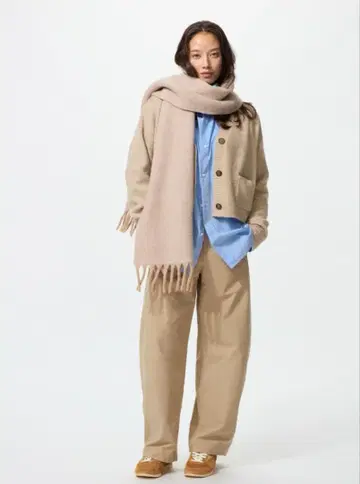 유니클로 저지 배럴 레그 팬츠