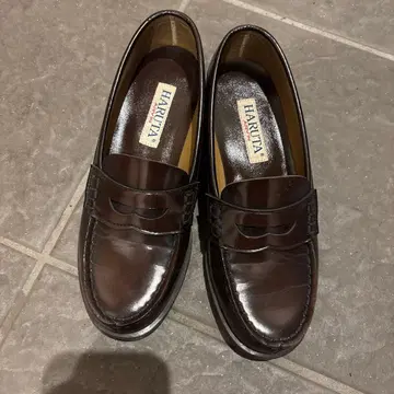 HARUTA 다크 브라운 가죽 로퍼