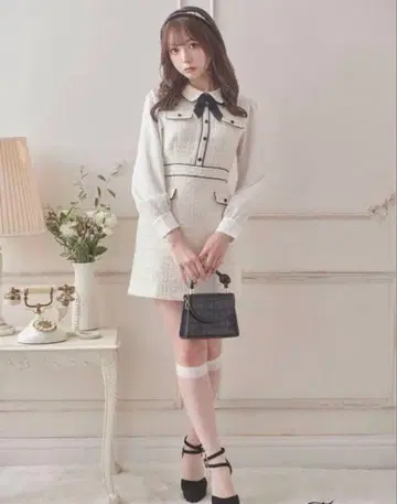 엠미에메 트위드 원피스 리본 포함