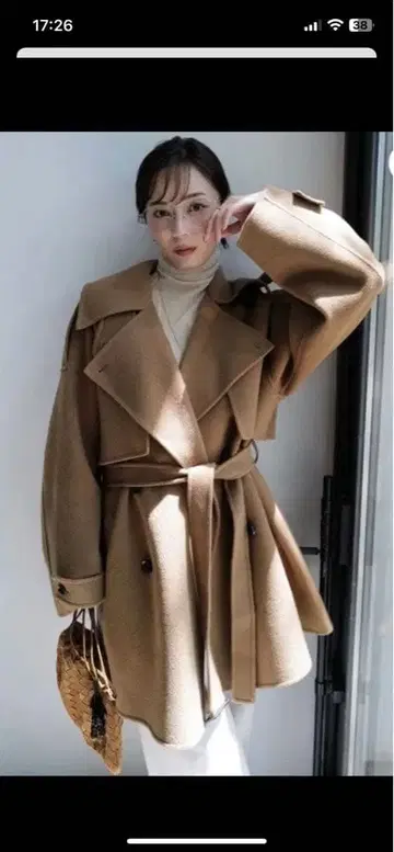 아뉴앙스 리버 울 미들 트렌치코트