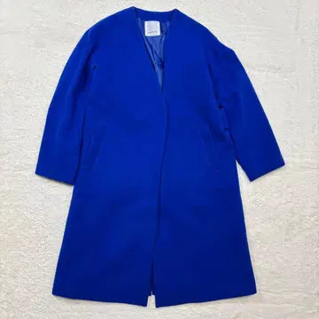 ROSE BUD 울 노카라 V넥 체스터 코트 파랑 루즈핏 2439