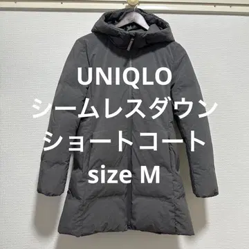 유니클로 심리스 다운 숏코트 그레이 M