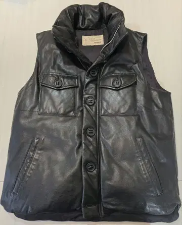 AVIREX 램 가죽 다운 베스트 XL