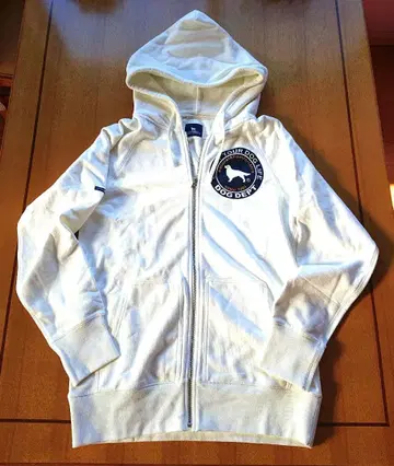 미사용 새상품 DOG DEPT 도그데프트 풀 집업 후드티 화이트