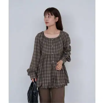 체크 벌룬 튜닉 kastane