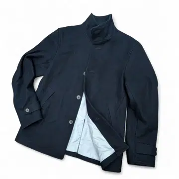 컨디션 최상 뷰티&유스 스탠드 카라 코트 미들 기장 네이비 XL