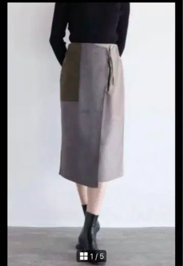 새상품 야마다야 라디에이트 스커트 허리밴딩 그레이 카키