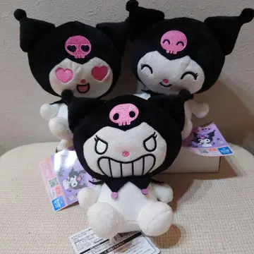 산리오 캐릭터즈 쿠로미 희로애락 봉제 인형 분노 기쁨 하트 미소