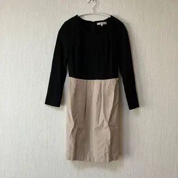 INDIVI 무릎 기장 원피스 36 사이즈 블랙 베이지