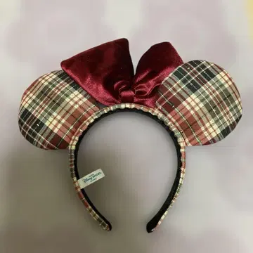 미니 마우스 체크 무늬 머리띠