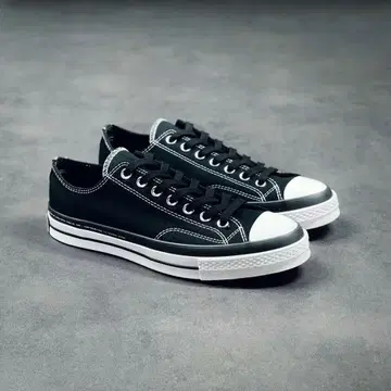 블랙 캔버스 로우컷 스니커즈