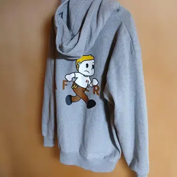 그레이 캐릭터 프린트 후드티 튀어나오는 BOOWY