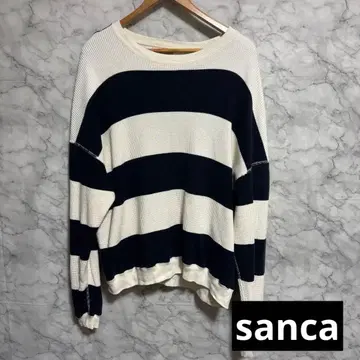 [레어] Sanca 헤비 서멀 사이즈 2 네이비 아이보리 M~L 상당