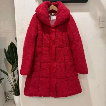 Swingle 충전솜 다운 코트 다운 자켓 모헤어 레드 빨간색