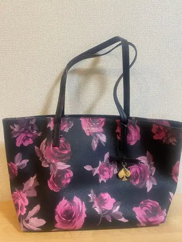 케이트 스페이드 토트백 꽃무늬 블랙 핑크