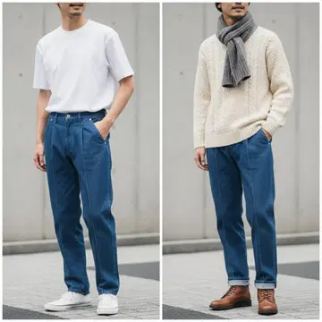 EDIFICE 스트레치 데님 팬츠 청바지 블루 코튼 남성용 S