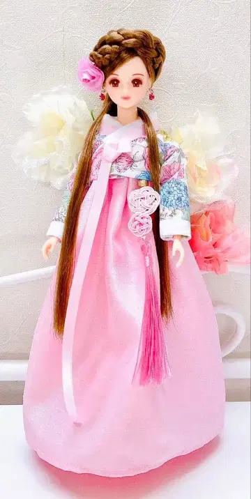 제니 핸드메이드 치마저고리 머리 장식 귀걸이 4세트