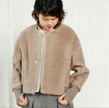 Ebonyivory AMBIDEX 보아 자켓 그레이지