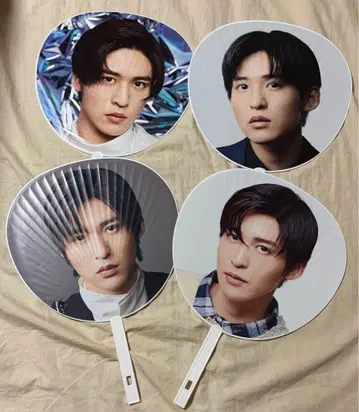 SnowMan 메구로 렌 부채 x 4장입니다