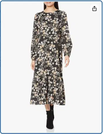 [새상품 미사용 택 포함 그레이스 콘티넨탈] 로즈 프린트 플레어 원피스