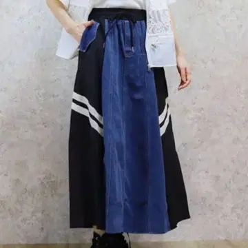 블랙 axes femme 엑시즈팜 데님 절개 스커트 QVC