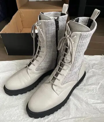 BARCLAY 버클레이 니트 부츠 그레이 24cm