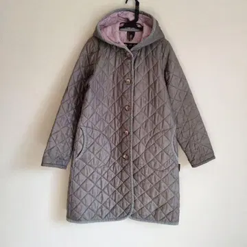 새상품급 LAVENHAM 퀼팅 롱 코트 후드 38