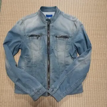 GAS 라이트 블루 데님 라이더 자켓