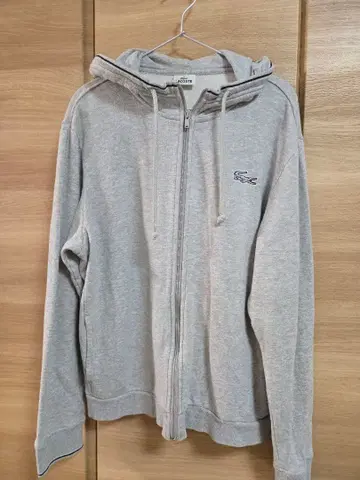 LACOSTE 그레이 풀 집업 후드티 사이즈 5