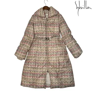 새상품급 Sybilla 시빌라 튤 자수 다운 코트 멀티 컬러