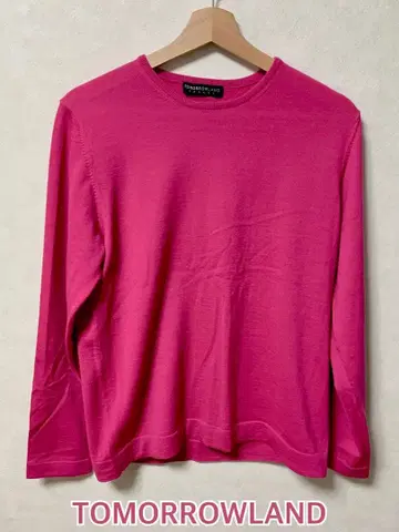 최종 가격 투모로우랜드 울 니트 얇은 소재 핑크 둥근넥