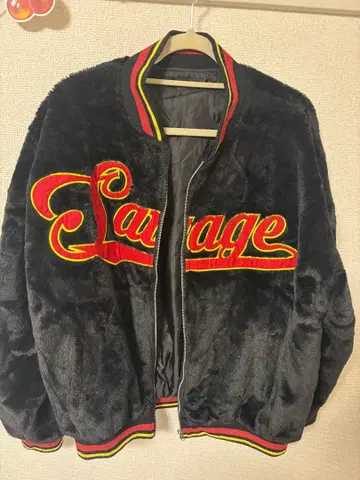 Rings 한국 스타일 바시티 자켓 플리스 블랙/빨간색/노랑