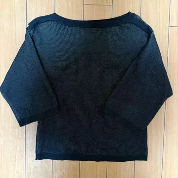 AURALEE 보트넥 7부 소매 니트 TEE