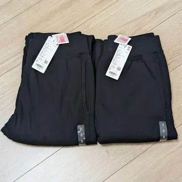 UNIQLO 히트텍 보아 스웨트 팬츠+ 남성용 S 블랙 컬러 2장 세트