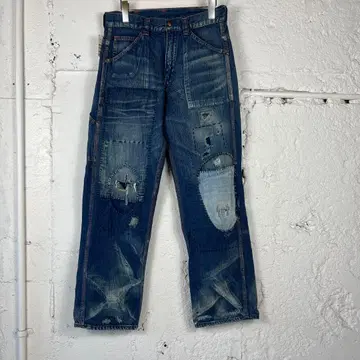 H.R.MARKET 레드 스티치 WARD 리메이크 페인터 팬츠