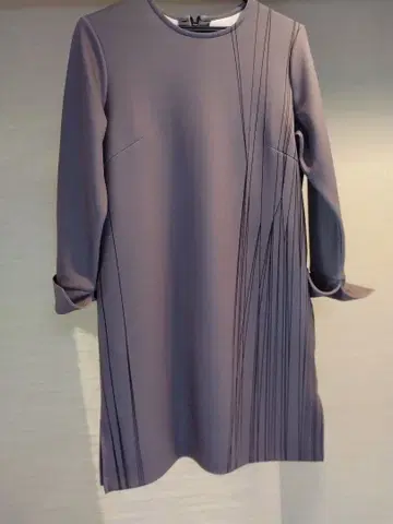 BoutiqueJUNKO 그레이 스트라이프 디자인 긴팔 튜닉